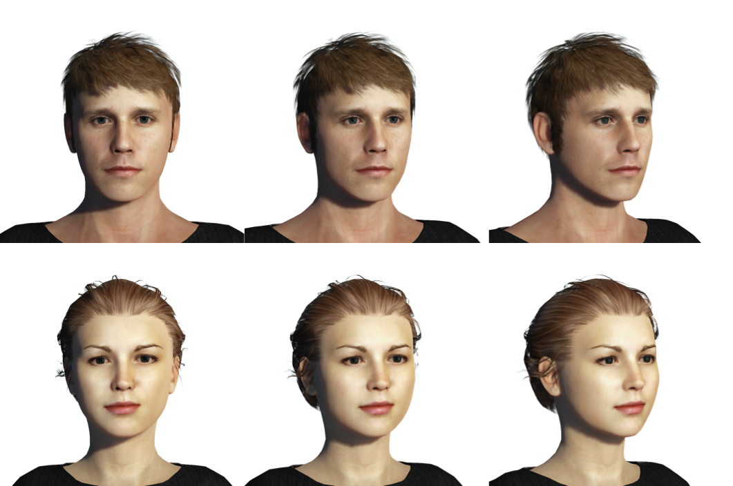 First Impressions of Virtual Character Faces Depending on the Viewing Angle